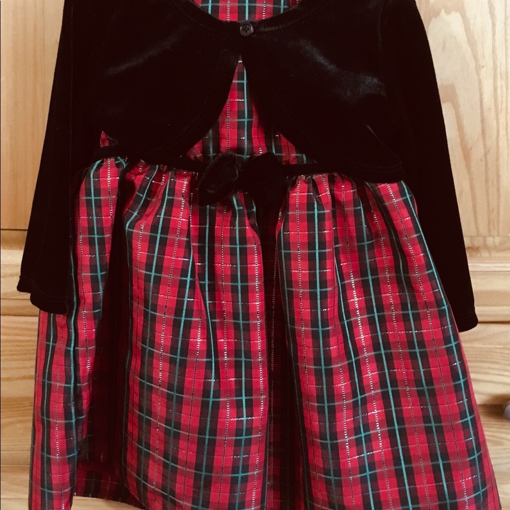 Toddler girl dress 18m holiday shrug set VGUC!